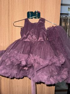 Purple Princess cape  birthday frock
