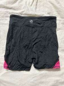 Black Athletic Shorts with Pink Accents