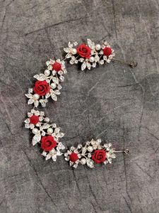 Elegant Rose &amp; Pearl Bridal Headpiece