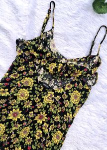 Forever 21 Floral Slit Dress