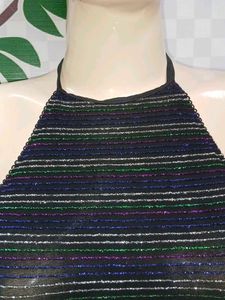 (1113)Sparkly Halter Top