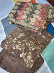 Banarsi silk stitched kurta set