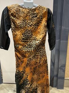 Leopard Print Embellished Kurti