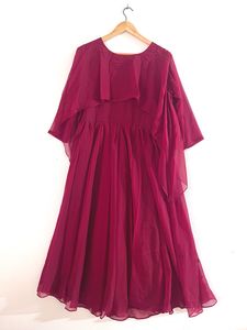 Wine Red Ethnic Gown (Women)