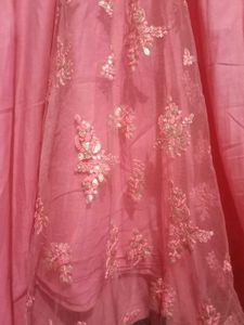 Elegant Pink Embroidered Ethnic Gown