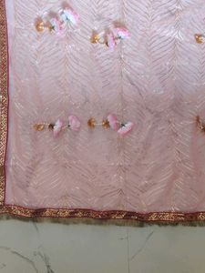 Beautiful Pink Dupatta with Embellishments