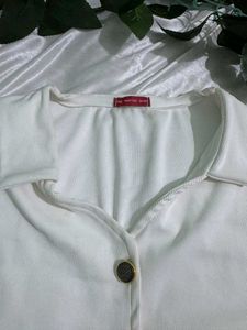 White Button-Down Top