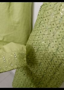 Lime Green Sequin Mini Dress