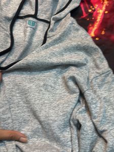 Gray Short Sleeve cropped Hoodie