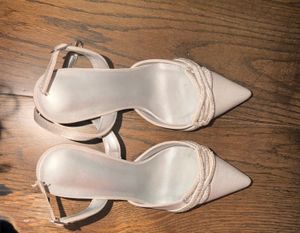 Elegant Silver Embellished Heels
