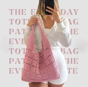 Chic Crochet Mesh Tote Bag