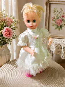 Vintage Doll in White Dress