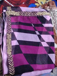 Vibrant Geometric Print Saree