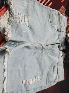 Distressed Denim Shorts