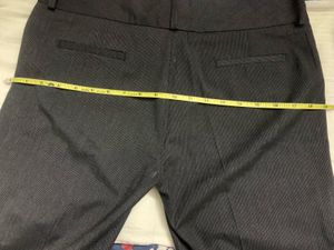 Van Heusen Dark Grey Striped Trousers