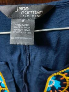 Embroidered Blue Kurta Top