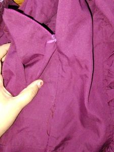 Beautiful Plum Dress with Ruffle Sleeves