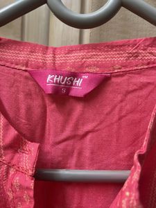Pink Sleeveless Kurta