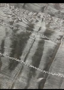 Embellished Grey Saree