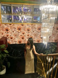 SAVANA Sparkling Gold Evening Gown