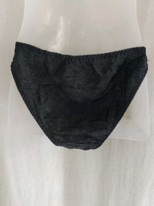 Black Satin Thong Panty