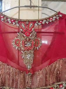Girlish Look 4 Pieces Red Lehnga Set
