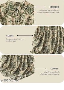 Elegant Damask Print Tunic Top