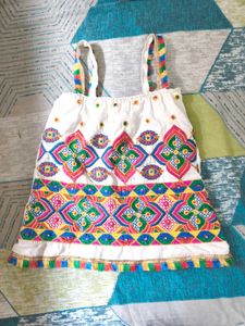 Embroidered Cotton y2k style multicolor tank top w