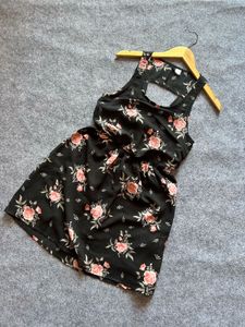 Floral Black Mini Dress