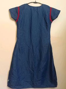 Blue Kurta with Geometric Print