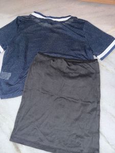 Navy Blue Mesh Top with a Black tube inner