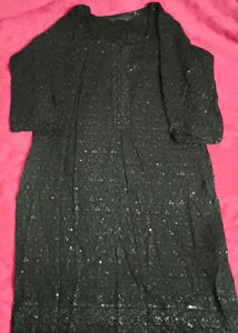 Sparkling Black Sequined Kurta