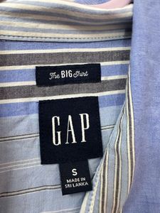 GAP Blue Striped Oversized Shirt