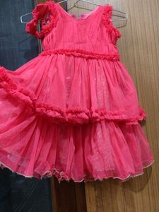 Adorable Pink Ruffled Party Dress