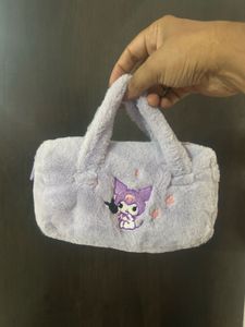 Cute Purple Faux Fur Pouch
