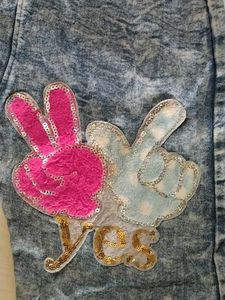 Cute Acid Wash Jeans with Patches