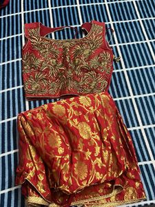 Red - Golden Embroidered lehanga choli