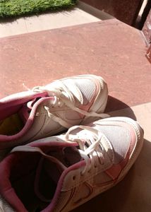 Cute Pink &amp; White Love Sneakers