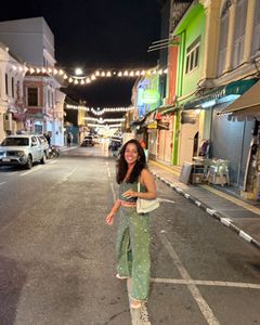 Green Crop Top &amp; Wide Leg Pants Set