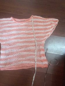 Striped Crochet Knit Top
