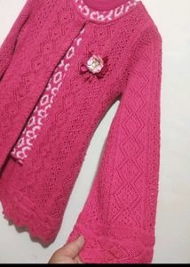 Rose Color Winter Sweater For 8-9 Year Girl