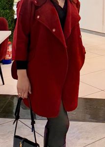 Chic Red Oversized Blazer