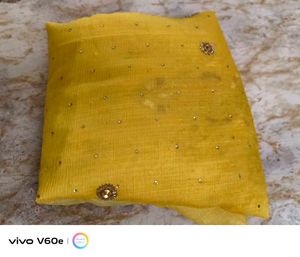 Vibrant Yellow Embroidered Silk Saree