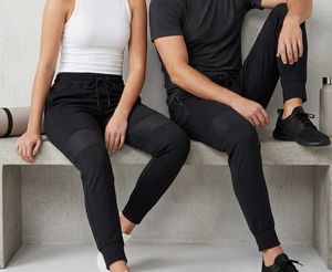 2psc Premium Unisex Black Mesh-Panel Track Pants