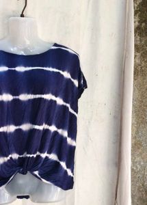 Stylish Tie-Dye Knot Front Top