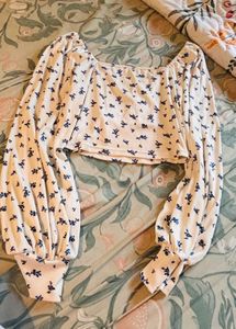 Cider Floral Print Cropped Top