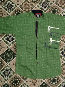 Green Printed Casual Shirt