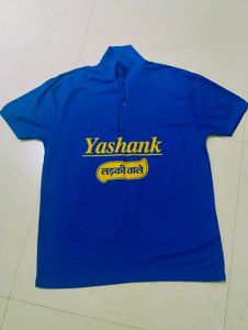 Blue Polo T-Shirt with "Yashank" Print