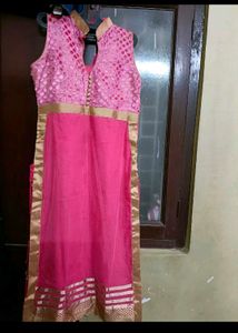 Pink Party wear Suit Set with dupatta in L 40