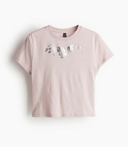 H&M crop pastel pink Tshirt